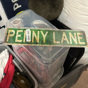 Metal penny lane sign